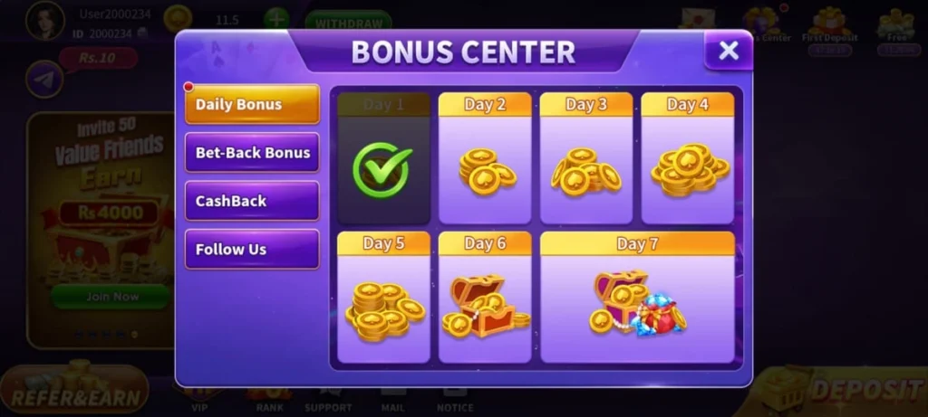 bonus center