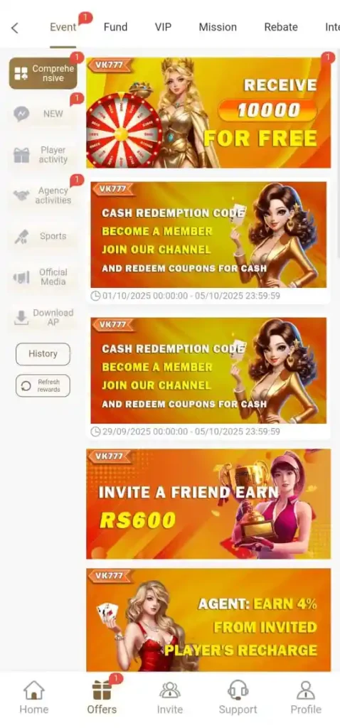 VK777 Game event-based promotional offer with extra rewards.