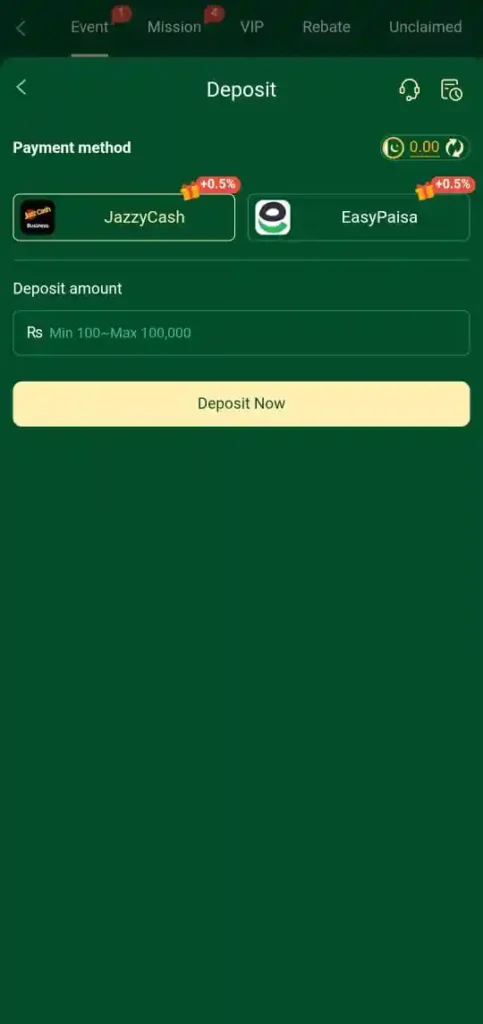 Payment screen of 777CB Game with Easypaisa, JazzCash, and Bank Transfer logos.