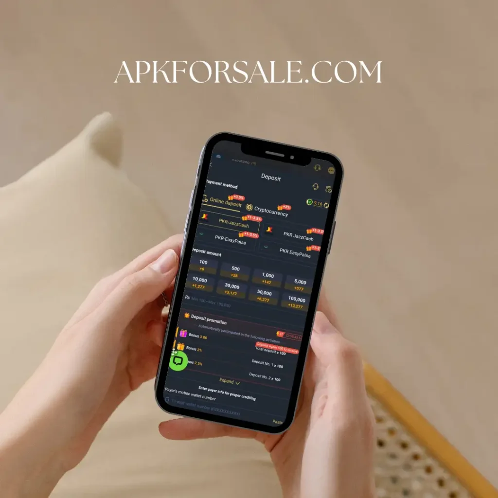 Deposit system in P44 BET Game.