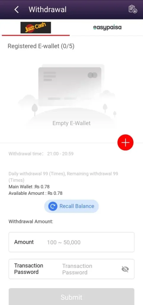 Withdrawal method in HAHA PKR Game.