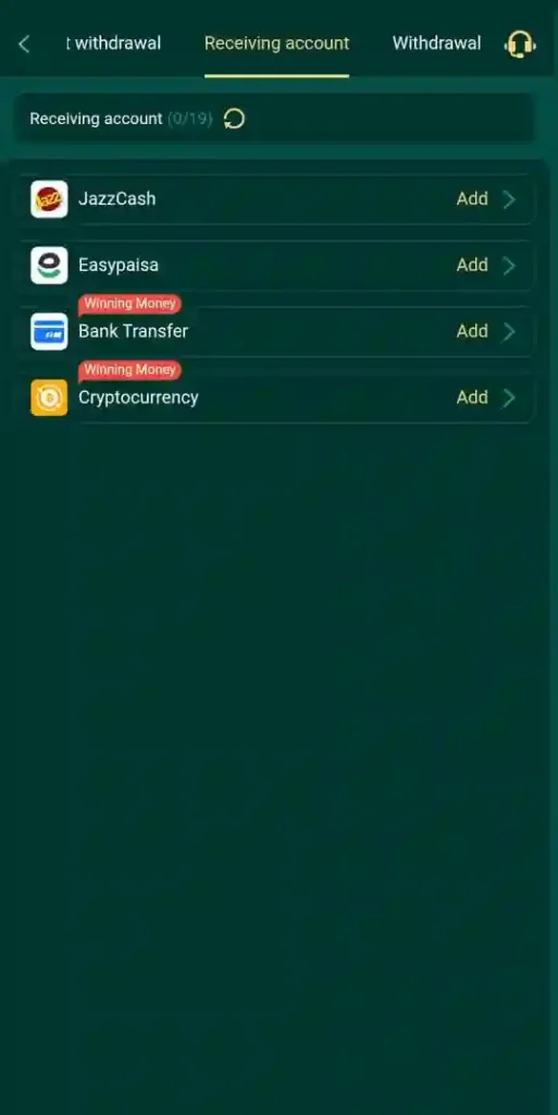 Withdraw method in JJ77 Game.