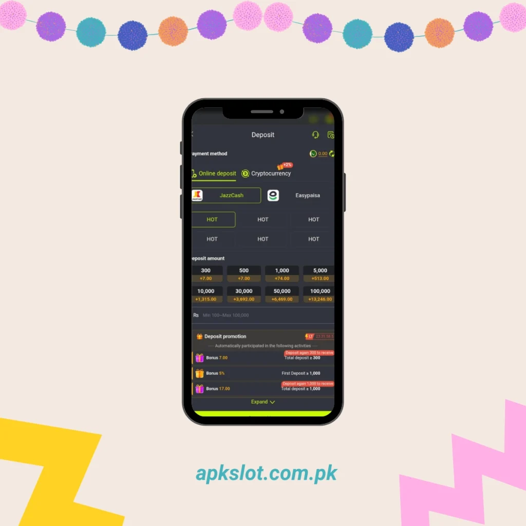 Deposit method in 8JJ BET Game.